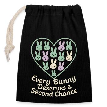 Bunny Mom Rabbit Rescue Adopt, Buy - Closable cotton gift bag (14x20cm) - black - Front