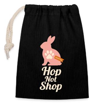 Bunny Mom Rabbit Rescue Adopt, Buy - Closable cotton gift bag (14x20cm) - black - Front