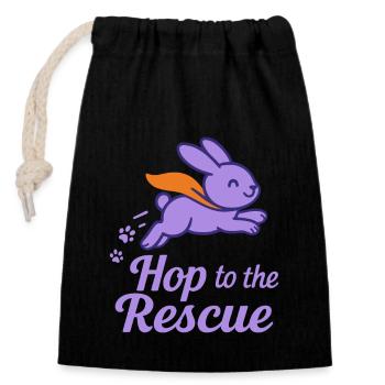 Bunny Mom Rabbit Rescue Adopt, Buy - Closable cotton gift bag (14x20cm) - black - Front