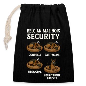 Belgian Malinois - Closable cotton gift bag (14x20cm) - black - Front