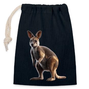 Wallaby Australia Outback Wild Sweet Kangaroo - Closable cotton gift bag (14x20cm) - navy - Front