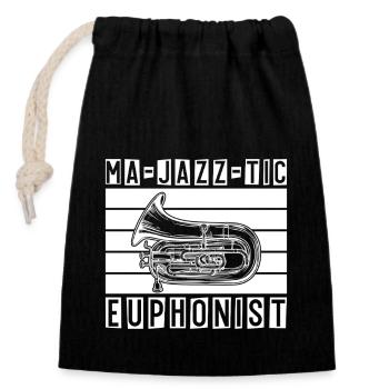 Baritone Player Ma-Jazz-Tic Euphonist Euphonium - Closable cotton gift bag (14x20cm) - black - Front