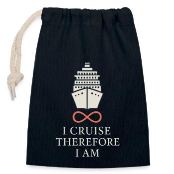Cruise Addict Funny Cruise Loyalty Ocean - Closable cotton gift bag (14x20cm) - navy - Front
