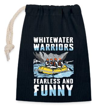 Whitewater Warriors: Fearless and Fun Rafting - Closable cotton gift bag (14x20cm) - navy - Front
