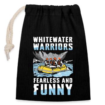 Whitewater Warriors: Fearless and Fun Rafting - Closable cotton gift bag (14x20cm) - black - Front