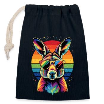Wallaby Australia Outback Wild Sweet Kangaroo - Closable cotton gift bag (14x20cm) - navy - Front