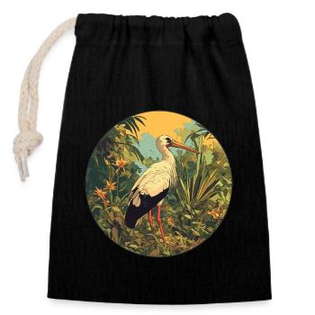 Storks Stork - Closable cotton gift bag (14x20cm) - black - Front