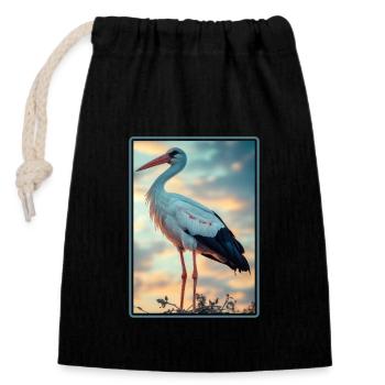 Storks Stork - Closable cotton gift bag (14x20cm) - black - Front