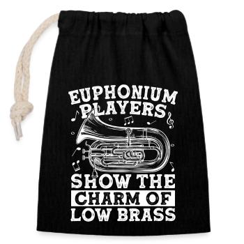 Baritone Player Show The Charm Of Low Brass - Closable cotton gift bag (14x20cm) - black - Front
