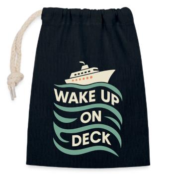 Cruise Addict Funny Cruise Loyalty Ocean - Closable cotton gift bag (14x20cm) - navy - Front