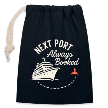 Cruise Addict Funny Cruise Loyalty Ocean - Closable cotton gift bag (14x20cm) - navy - Front