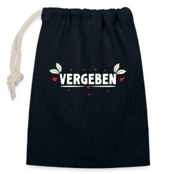 Malle VERGEBEN Anti-Flirt Lustiges - Verschließbarer Geschenkbeutel aus Baumwolle (14x20cm) - Navy - Vorne
