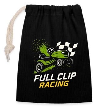 Lawn Mower Racing Lawn Mower Racing Lawn Mower - Closable cotton gift bag (14x20cm) - black - Front