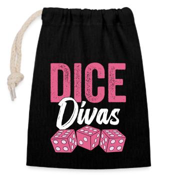 Bunco Divas Buncospieler Frauen Bunco Turnier - Verschließbarer Geschenkbeutel aus Baumwolle (14x20cm) - Schwarz - Vorne