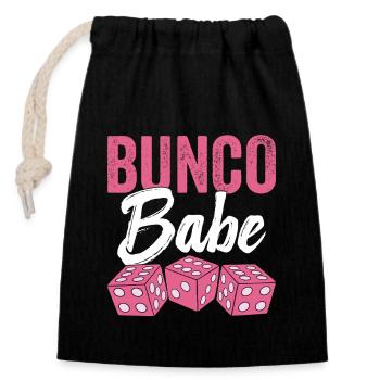 Bunco Babe Damen Bunco Frauen Würfelabend - Verschließbarer Geschenkbeutel aus Baumwolle (14x20cm) - Schwarz - Vorne