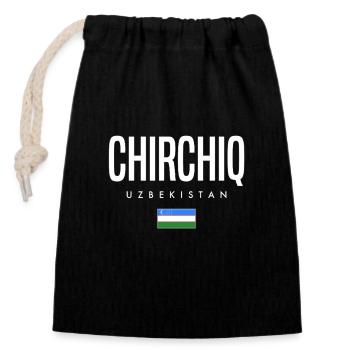 Chirchiq Usbekistan - Verschließbarer Geschenkbeutel aus Baumwolle (14x20cm) - Schwarz - Vorne