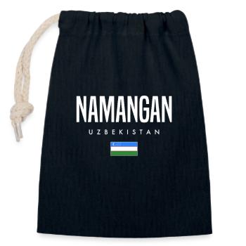 Namangan, Ouzbékistan - Sac cadeau en coton avec cordon (14 x 20 cm) - bleu marine - Devant