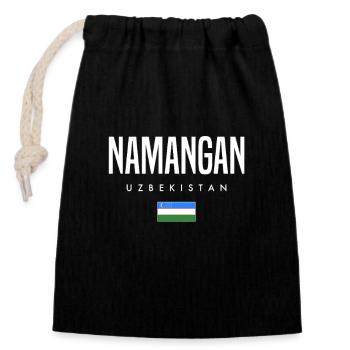 Namangan Usbekistan - Verschließbarer Geschenkbeutel aus Baumwolle (14x20cm) - Schwarz - Vorne