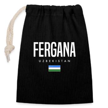 Fergana Usbekistan - Verschließbarer Geschenkbeutel aus Baumwolle (14x20cm) - Schwarz - Vorne