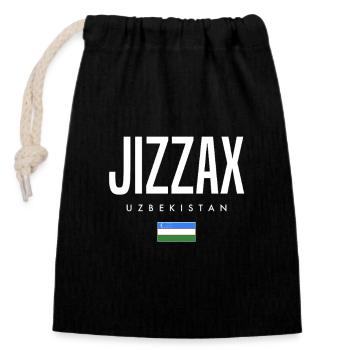 Jizzax Usbekistan - Verschließbarer Geschenkbeutel aus Baumwolle (14x20cm) - Schwarz - Vorne