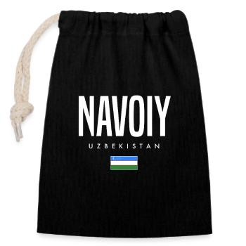 Navoiy Usbekistan - Verschließbarer Geschenkbeutel aus Baumwolle (14x20cm) - Schwarz - Vorne
