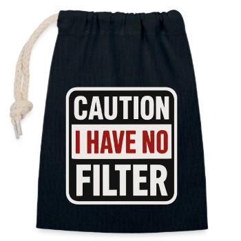 Achtung – Kein Filter vorhanden - Verschließbarer Geschenkbeutel aus Baumwolle (14x20cm) - Navy - Vorne