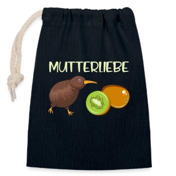 Bald Mama MUTTERLIEBE Werdende Mutter Lustig - Verschließbarer Geschenkbeutel aus Baumwolle (14x20cm) - Navy - Vorne