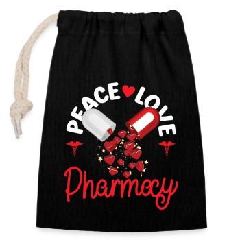 Pharmacy Tech Technician - Verschließbarer Geschenkbeutel aus Baumwolle (14x20cm) - Schwarz - Vorne