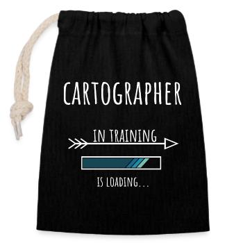 Geschenk Beruf Ausbildung Cartographer - Verschließbarer Geschenkbeutel aus Baumwolle (14x20cm) - Schwarz - Vorne