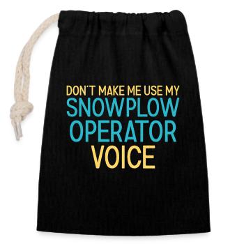 Conducteur de chasse-neige Conducteur de chasse-neige vocal - Sac cadeau en coton avec cordon (14 x 20 cm) - noir - Devant