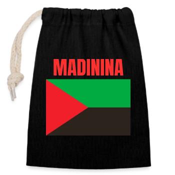 T-shirt Madinina drapeau Martinique - Sac cadeau en coton avec cordon (14 x 20 cm) - noir - Devant