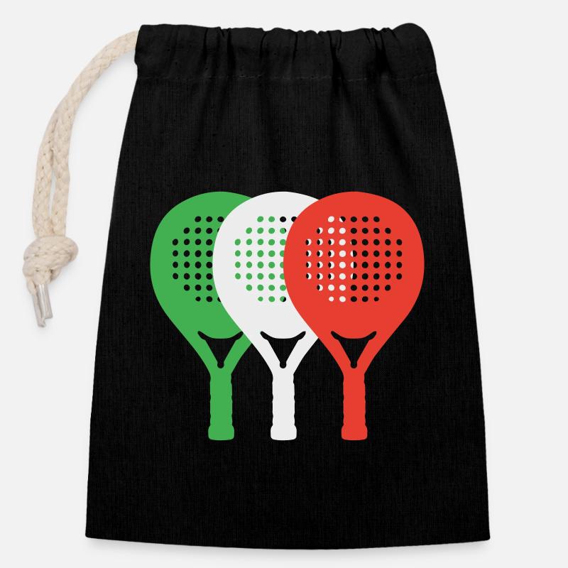 padel-italia2 - Closable cotton gift bag (14x20cm) - black
