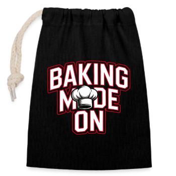 Mode de cuisson - Conception de la toque de chef - Sac cadeau en coton avec cordon (14 x 20 cm) - noir - Devant