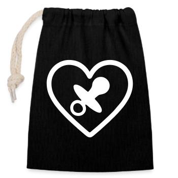 Heart + Childminder / Nanny – Super Nanny - Closable cotton gift bag (14x20cm) - black - Front