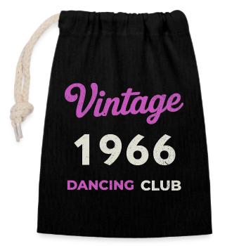 Vintage 1966 – Dancing Club Retro Geburtsjahr - Verschließbarer Geschenkbeutel aus Baumwolle (14x20cm) - Schwarz - Vorne