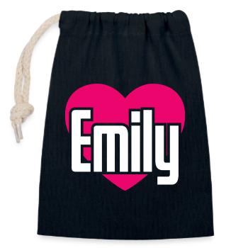 I Love Emily Pink Heart I Love Emily - Closable cotton gift bag (14x20cm) - navy - Front