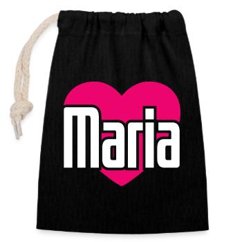 I Love Maria Pink Heart I Love Maria - Closable cotton gift bag (14x20cm) - black - Front