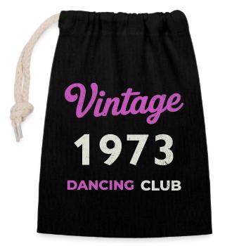 Vintage 1973 – Dancing Club Retro Année de naissance - Sac cadeau en coton avec cordon (14 x 20 cm) - noir - Devant
