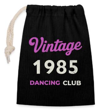 Vintage 1985 – Année de naissance rétro du Dancing Club - Sac cadeau en coton avec cordon (14 x 20 cm) - noir - Devant