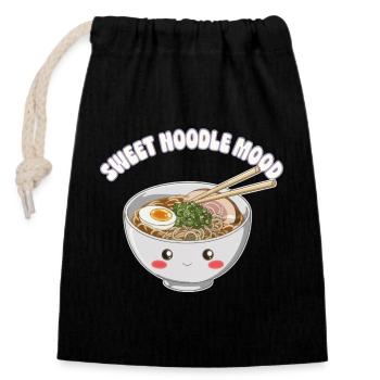 ramen - Closable cotton gift bag (14x20cm) - black - Front