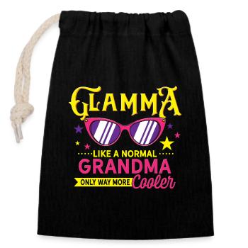 Glamma Like a Normal Grandma Only Cooler Design - Verschließbarer Geschenkbeutel aus Baumwolle (14x20cm) - Schwarz - Vorne