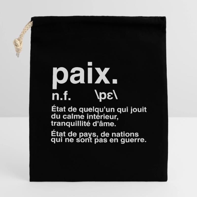 Peace Definition Dictionary Style Closable cotton gift bag (14x20cm)