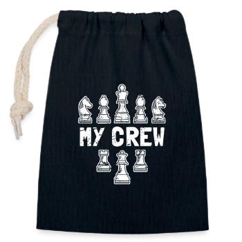 My Crew Chess Pieces Strategy Board Game Art - Closable cotton gift bag (14x20cm) - navy - Front