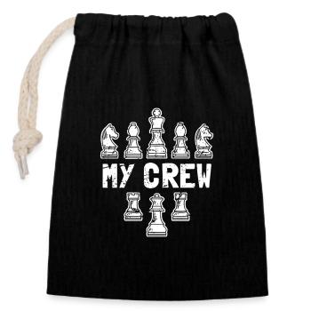My Crew Chess Pieces Strategy Board Game Art - Verschließbarer Geschenkbeutel aus Baumwolle (14x20cm) - Schwarz - Vorne