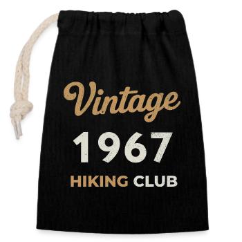 Vintage 1967 – Sailing Club Retro Birth Year - Closable cotton gift bag (14x20cm) - black - Front