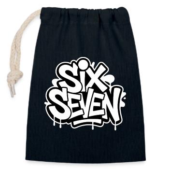 Six Seven 67 - Funny Gen Alpha Memes - Closable cotton gift bag (14x20cm) - navy - Front