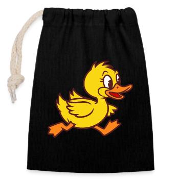 Canard Petit Canard Petit Caneton Can - Sac cadeau en coton avec cordon (14 x 20 cm) - noir - Devant