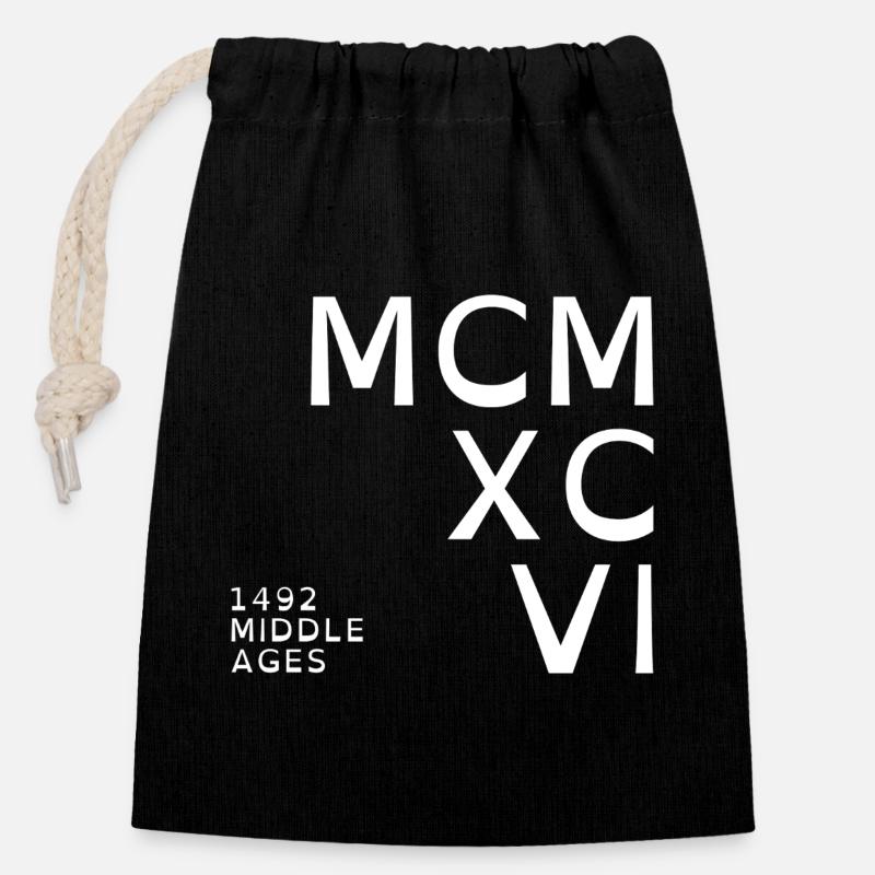 1996_COMPANY_white - Closable cotton gift bag (14x20cm) - black