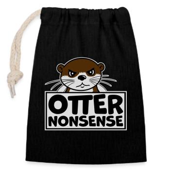 Otter Nonsense Lustig Wortspiel Otter Liebe Spruch - Verschließbarer Geschenkbeutel aus Baumwolle (14x20cm) - Schwarz - Vorne