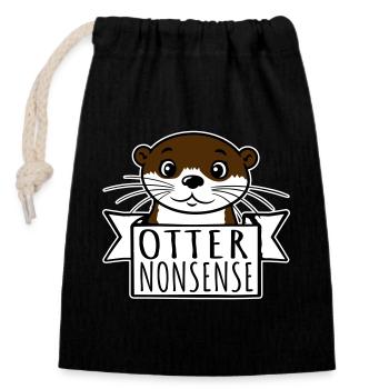 Otter Nonsense Lustig Wortspiel Otter Liebe Spruch - Verschließbarer Geschenkbeutel aus Baumwolle (14x20cm) - Schwarz - Vorne
